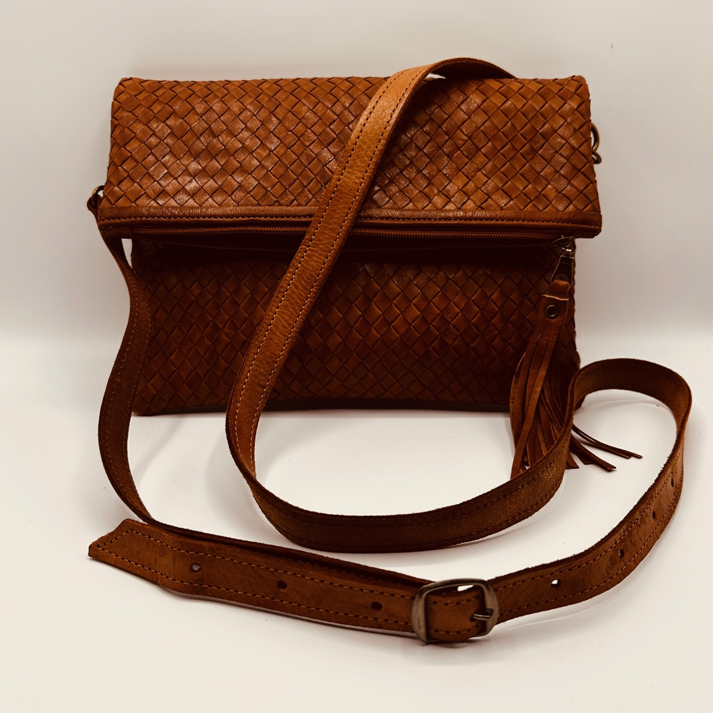 Flecht Mini Brown - Handgemacht aus Leder - Lugoma